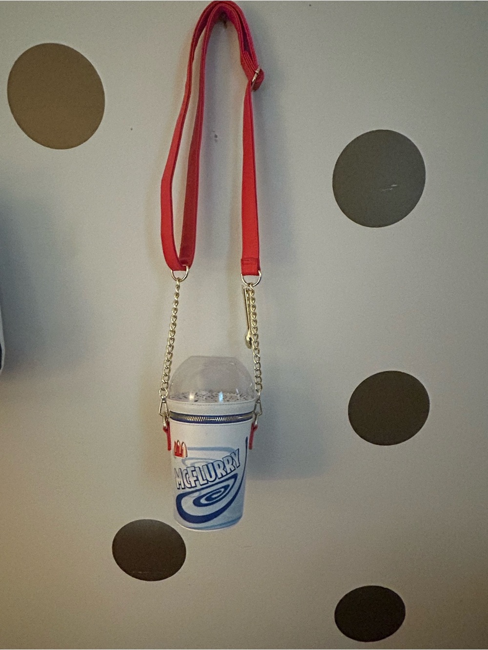 Loungefly Red and White McFlurry Cup Crossbody Bag